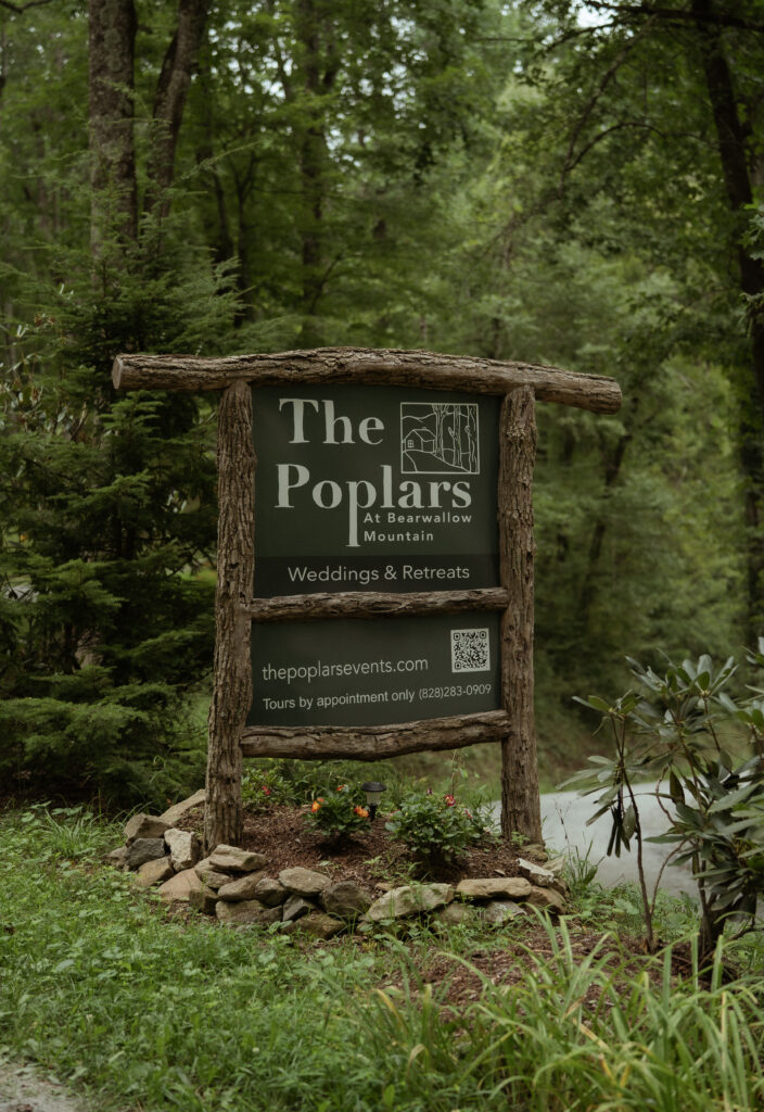 Outdoor wedding ceremony at The Poplars near Bearwallow Mountain in Hendersonville, NC