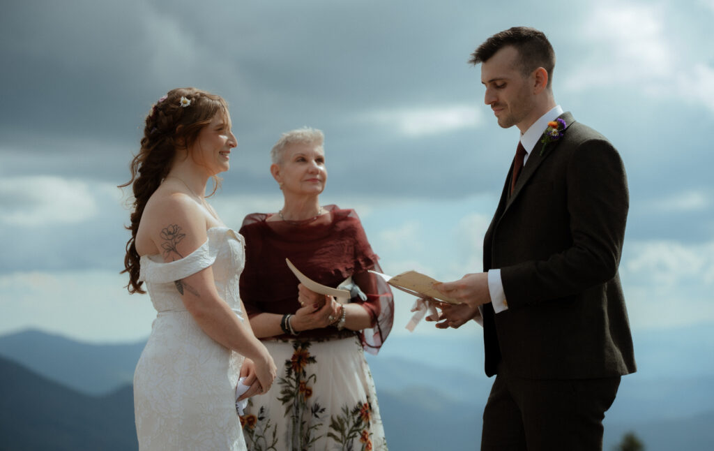 Midday ceremony overlooking Roan Highlands at Carvers Gap 